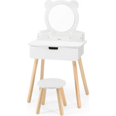 Viga Toys VIGA Large White Wooden Dressing Table with Mirror and Chair