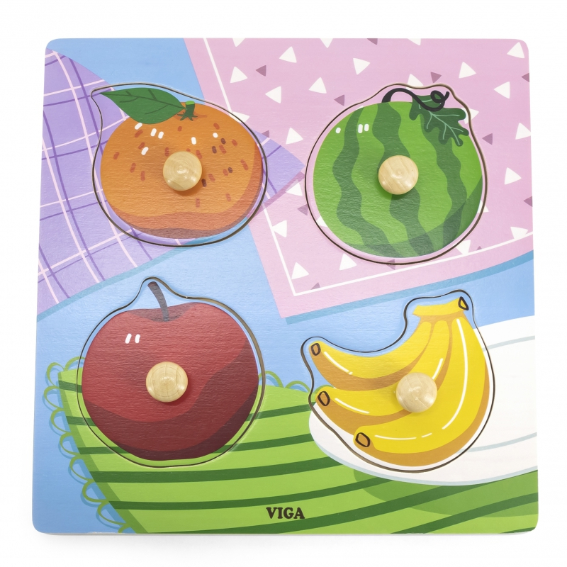 Viga Toys VIGA Wooden Puzzle with Fruit Pins