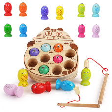 Woopie Classic Wooden Fishing Game with Magnet Kitten
