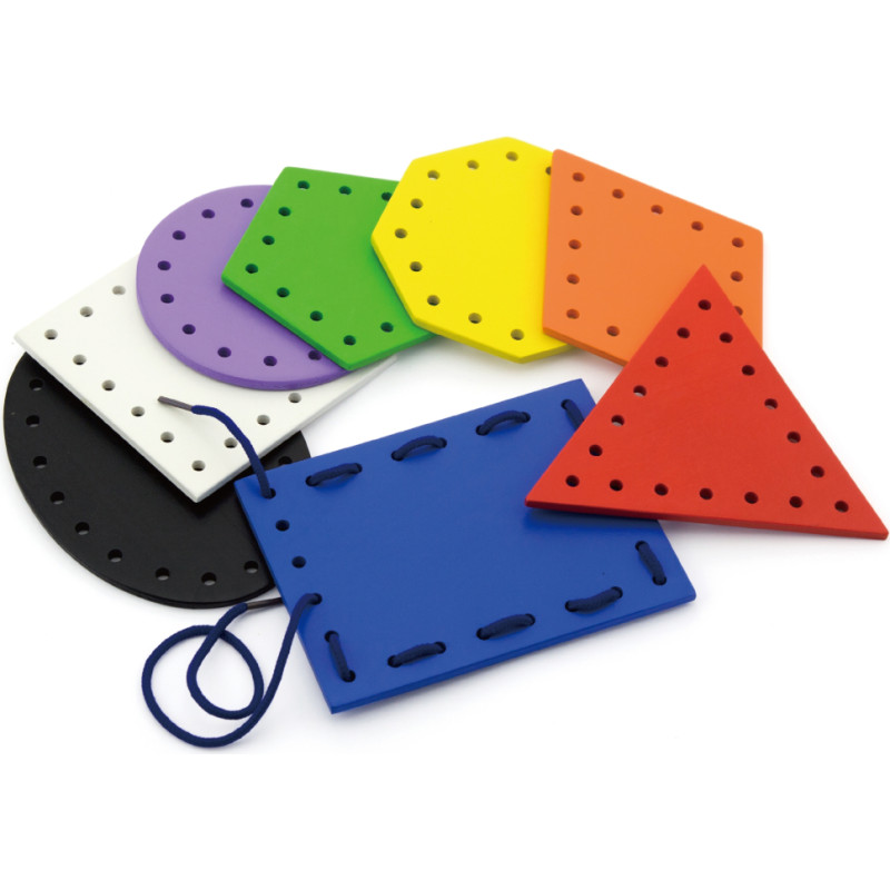Viga Toys VIGA Drewniane Kształty do nawlekania i sznurowania Montessori