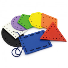 Viga Toys VIGA koka formas Montessori vītnēm un šņorēšanai