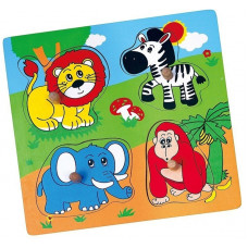 Viga Toys Koka puzle Dzīvnieki ZOO Pārsteiguma mīkla