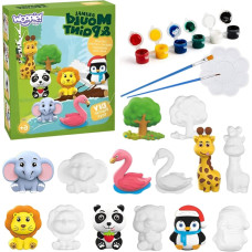 Woopie Zestaw Kreatywny z Farbami DIY Zrób Odlewy Gipsowe Figurki i Pomaluj - Zestaw Zwierzątka