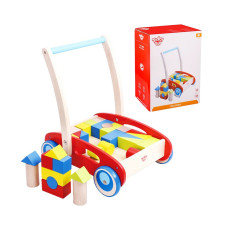 Tooky Toy Wooden Walker Push for Children + Blocks 23gb.