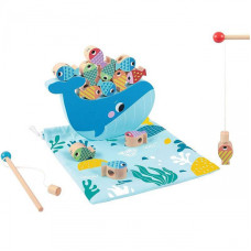Tooky Toy Деревянная игра Кит и Рыба Многофункциональная 4 в 1