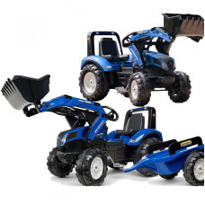 Falk Трактор New Holland Blue педальный с прицепом на 3 года