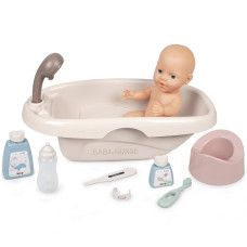 Smoby Baby Nurse Bath Set for Dolls, Bathtub + Accessories