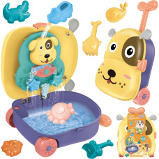 Woopie Smilšu komplekts 3in1 Čemodāns Sunim + Ūdens Rotaļlieta - 8 gab.