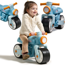 Falk Jeździk Biegowy Ciche Koła Motor Prem1er Retro Niebieski 1+