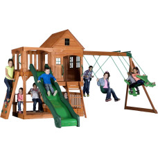 Backyard Discovery Huge Playground House Swing Slide Sandbox Backyard