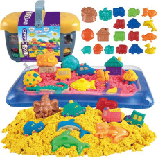 Woopie Piasek Kinetyczny 0,8 kg Zestaw w Koszyku z Foremkami +  /