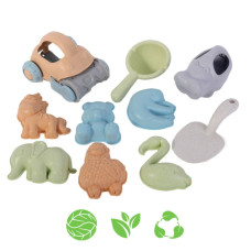 Woopie GREEN Sand Set with Toy Car 10 pcs. BIODEGRADABLE ORGANIC MATERIAL