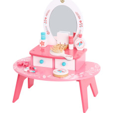Tooky Toy Розовый деревянный туалетный столик для макияжа с зеркалом