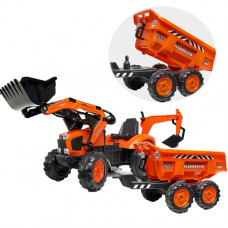 Falk Kubota oranžais traktors ar piekabi 3 gadus