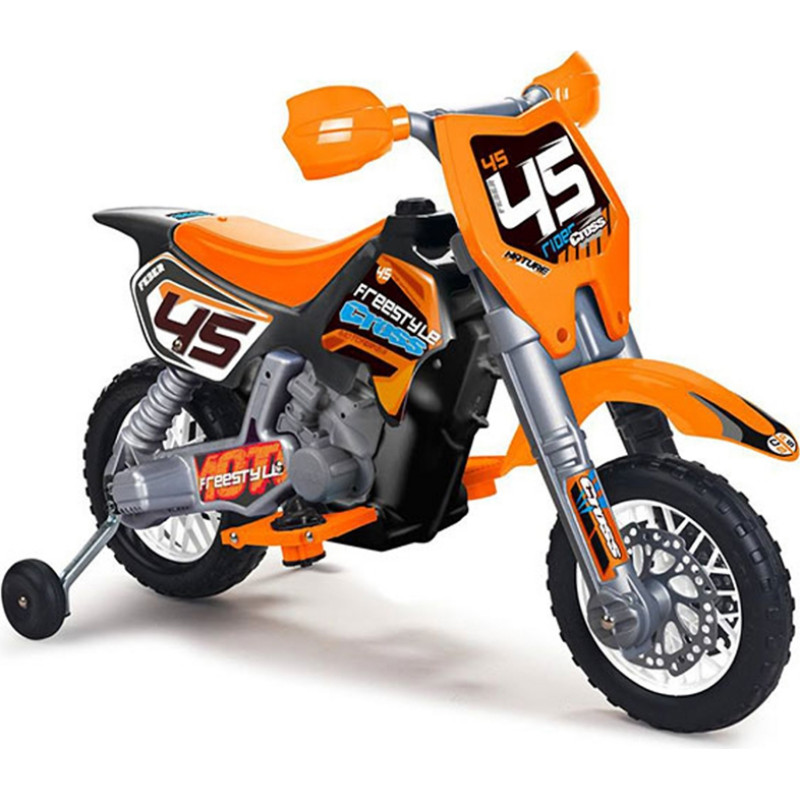 Feber Orange Cross motocikls ar 6V akumulatoru bērniem