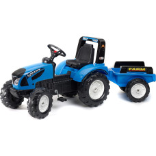 Falk Landini Blue Pedal Tractor with Trailer for 3 years
