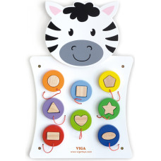Viga Toys Viga Wooden Game Match Shapes Zebra FSC Montessori Certified