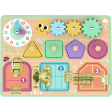 Tooky Toy Доска для манипуляций, замки, шестерни, сортировщик, часы