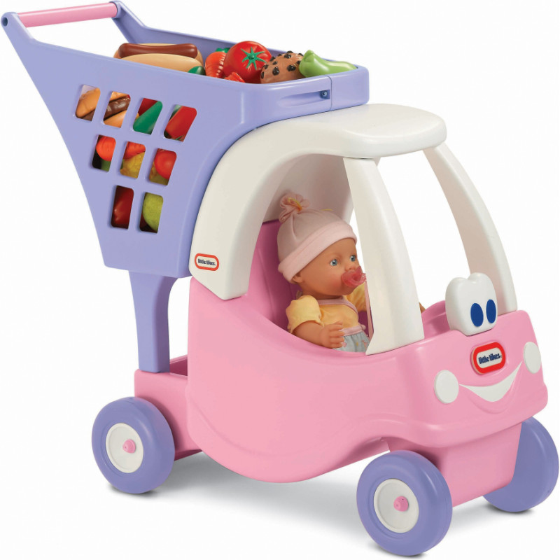 Little Tikes Cozy Coupe rozā bērnu iepirkumu ratiņi