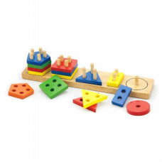 Viga Toys Viga Wooden Blocks with a Montessori shape sorter