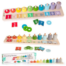 Classic World MONTESSORI puzles Blocks Mācīšanās Skaitīšana un Krāsas Bērniem 66 gab.