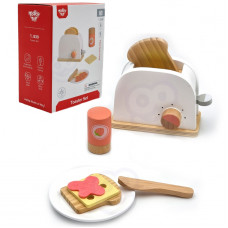 Tooky Toy Wooden Toaster Set for Children 9 pcs.