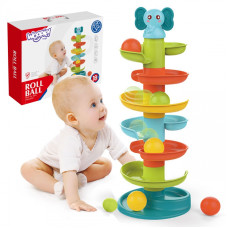 Woopie BABY bumbu celiņa komplekts: spirāle + 3 bumbiņas