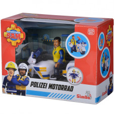 Simba Fireman Sam Police Motorcycle with Malcolm Figure + Accessories