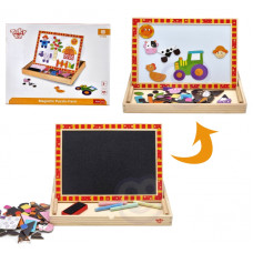 Tooky Toy Wooden Double-Sided Puzzle Board Magnetic Farm Puzzle