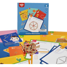 Tooky Toy Koka Puzle Montessori Logic Spēle Puzles Magnētiskie Sērkociņi Bērniem 58 gab.