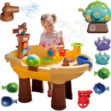 Woopie Stolik Wodny 2w1 Piaskownica Statek Piracki XL z Maszyna do Robienia Baniek Mydlanych