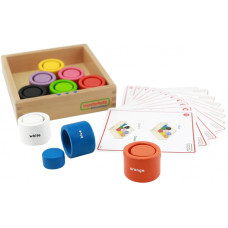 Masterkidz Colorful Wooden Blocks and Round Cups Montessori