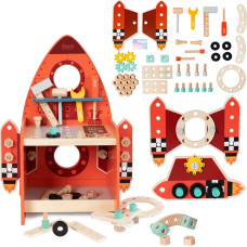 Classic World Wooden Workshop Spaceship DIY Kit 51 pcs.