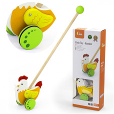 Viga Toys Koka izglītojošais gaileņu stūmējs