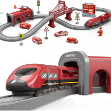 Woopie Zestaw Kolejka Elektryczna Lokomotywa Straż Pożarna 66el.