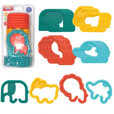 Woopie BABY Сенсорные игрушки-прорезыватели для малышей Животные Подвески-цепочки 24 шт.