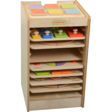 Masterkidz Cabinet for storing educational boards and games, 10 pieces, wheels