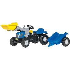 Rolly Toys rollyKid New Holland traktors ar kausu un piekabi