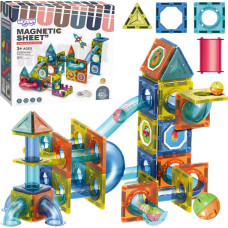 Woopie Klocki Magnetyczne Konstrukcyjne 3D Zestaw Edukacyjny Tor Kulkowy Kulodrom 42 el.