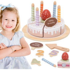 Viga Toys VIGA Drewniany Tort Urodzinowy do Krojenia