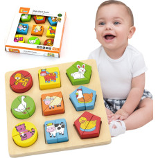 Viga Toys Обучающая деревянная головоломка Viga Animals