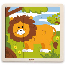 Viga Toys VIGA Handy Wooden Puzzle Lion, 9 gab