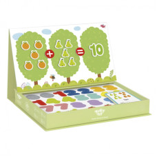 Tooky Toy Wooden Magnetic Montessori Puzzle Game for Children Learning to Count Fruits Numbers 81 pcs.
