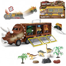 Woopie Dinozauru kravas automašīna ar palaišanas iekārtu un rotaļu automašīnām 15 gab.