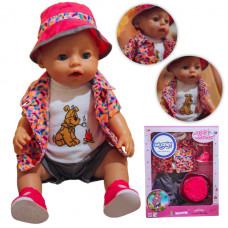 Woopie Colorful clothes for a dog doll, jacket, hat, 43-46 cm
