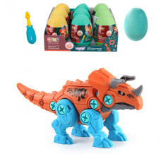 Woopie Dinosaur Screw-in-Egg Triceratops Construction Set + Screwdriver