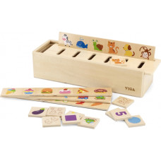 Viga Toys VIGA Wooden Educational Šķirotājs Spēle Dzīvnieki Augļi Dārzeņi Montessori