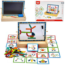 Tooky Toy Магнитная доска-пазл 2в1 с фигурами 117 шт. сертифицированный FSC
