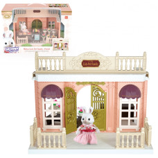 Woopie Dollhouse Rabbit Family Flower Shop + Figurine