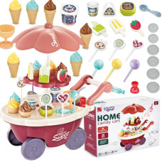 Woopie Shop Food Truck Confectionery Cart Ice Cream Stand Sweets Sound Light + 36 Accessories